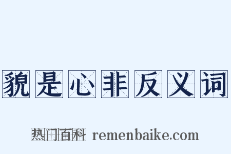 貌是心非反义词是什么意思的图片